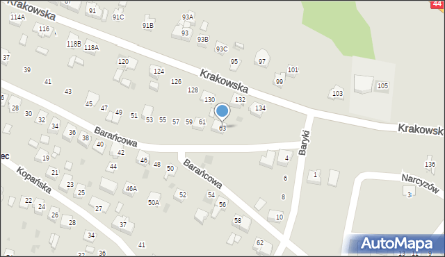 Bieruń, Barańcowa, 63, mapa Bieruń