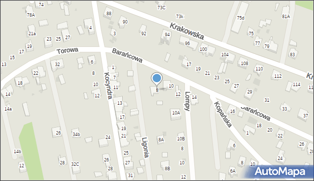 Bieruń, Barańcowa, 8, mapa Bieruń