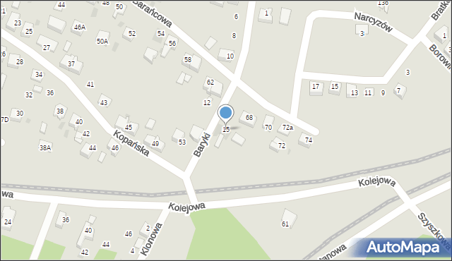 Bieruń, Baryki, 15, mapa Bieruń