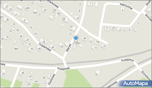 Bieruń, Baryki, 17, mapa Bieruń