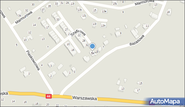 Bieruń, Bazaltowa, 5A, mapa Bieruń