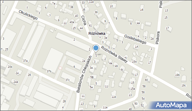 Biłgoraj, Batalionów Chłopskich, 1, mapa Biłgoraj