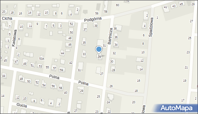 Biskupice, Bartnicza, 29, mapa Biskupice
