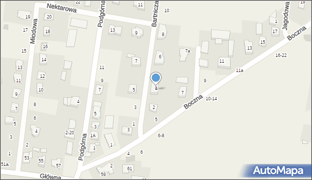 Biskupice, Bartnicza, 4, mapa Biskupice