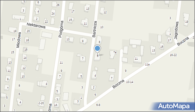Biskupice, Bartnicza, 6, mapa Biskupice