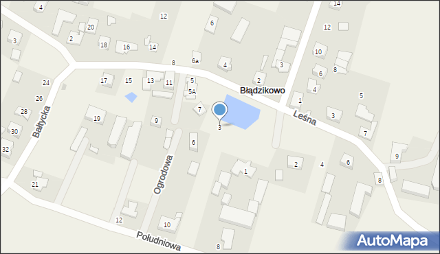 Błądzikowo, Bałtycka, 3, mapa Błądzikowo