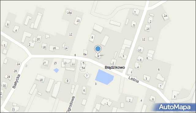 Błądzikowo, Bałtycka, 4, mapa Błądzikowo