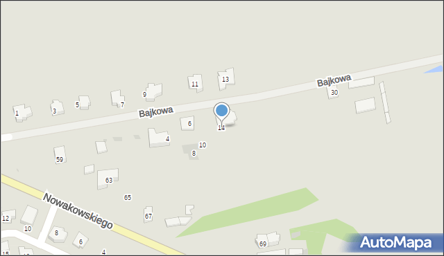 Błonie, Bajkowa, 14, mapa Błonie