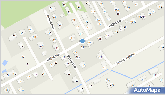 Bobrowiec, Bajeczna, 28, mapa Bobrowiec