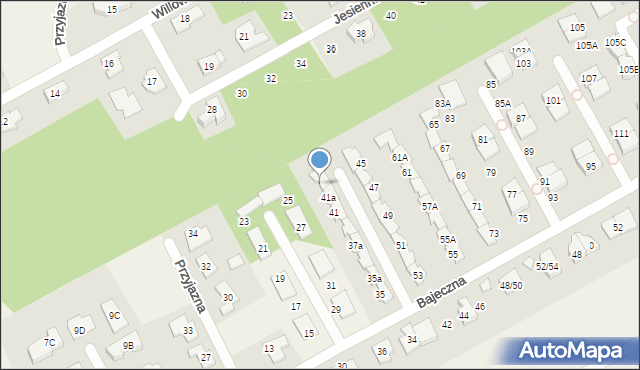 Bobrowiec, Bajeczna, 43, mapa Bobrowiec