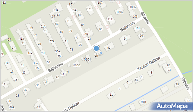 Bobrowiec, Bajeczna, 48, mapa Bobrowiec