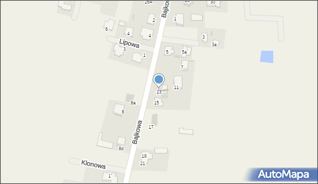 Bońki, Bajkowa, 13, mapa Bońki