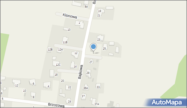 Bońki, Bajkowa, 25a, mapa Bońki