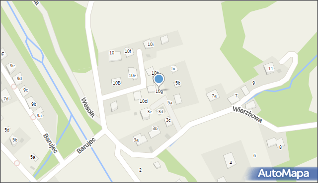 Brenna, Barujec, 10g, mapa Brenna