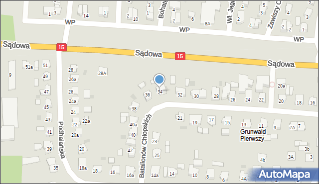Brodnica, Batalionów Chłopskich, 34, mapa Brodnica