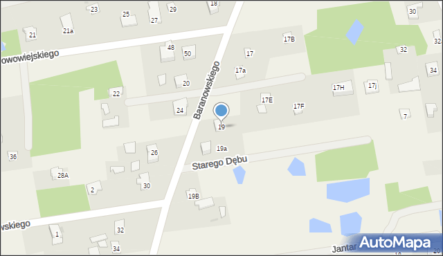 Budy-Grzybek, Baranowskiego, ks., 19, mapa Budy-Grzybek