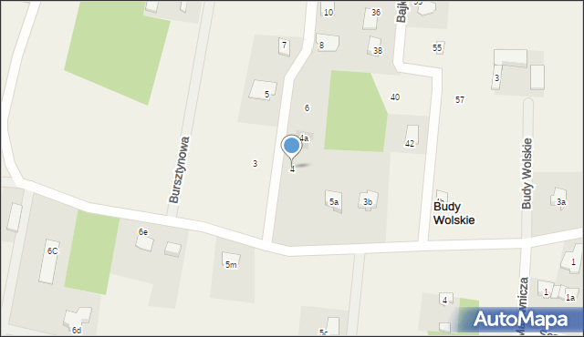 Budy Wolskie, Bajkowa, 4, mapa Budy Wolskie