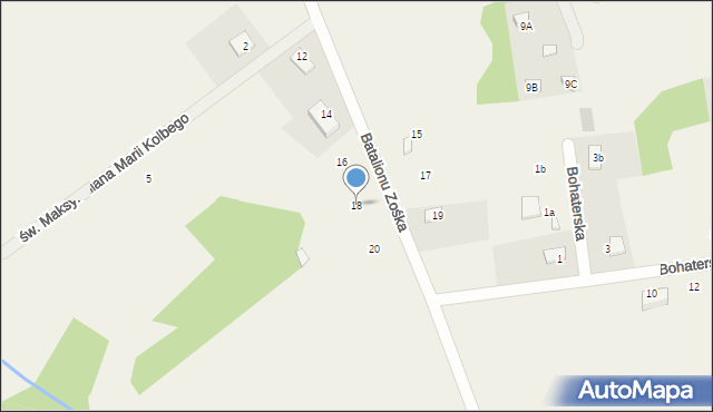 Budy Zosine, Batalionu Zośka, 18, mapa Budy Zosine