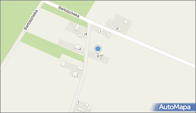 Budziszewice, Bartoszówka, 1c, mapa Budziszewice