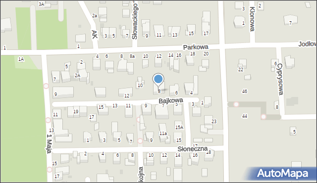 Busko-Zdrój, Bajkowa, 8, mapa Busko-Zdrój