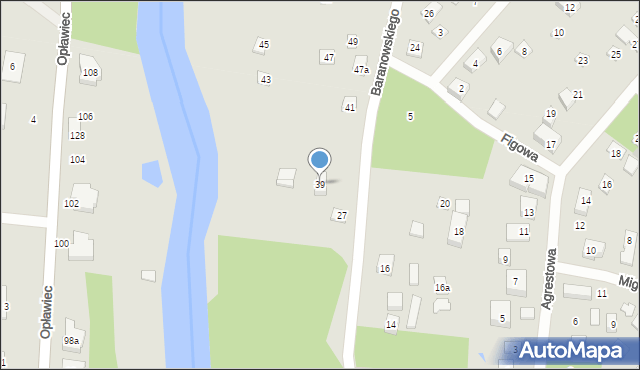 Bydgoszcz, Baranowskiego Władysława, dr., 39, mapa Bydgoszczy