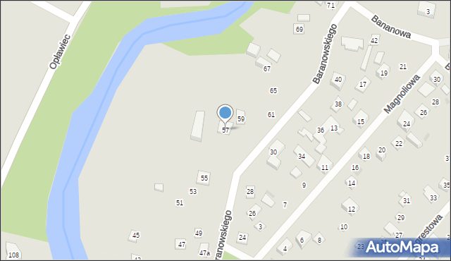 Bydgoszcz, Baranowskiego Władysława, dr., 57, mapa Bydgoszczy