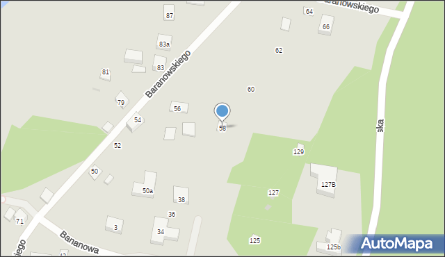 Bydgoszcz, Baranowskiego Władysława, dr., 58, mapa Bydgoszczy