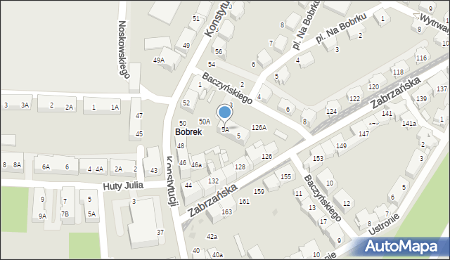 Bytom, Baczyńskiego Krzysztofa Kamila, 5A, mapa Bytomia