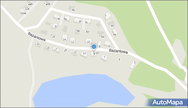 Bytom, Bażantowa, 9, mapa Bytomia