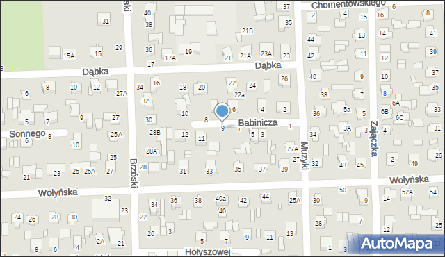 Chełm, Babinicza Waldemara, 9, mapa Chełma