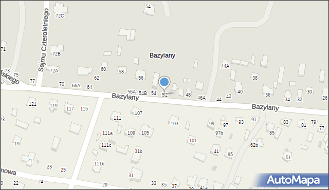 Chełm, Bazylany, 52, mapa Chełma