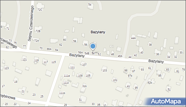 Chełm, Bazylany, 54, mapa Chełma