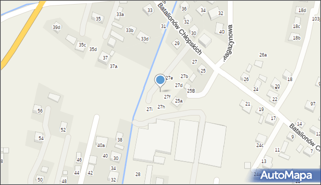 Chełmiec, Batalionów Chłopskich, 27g, mapa Chełmiec