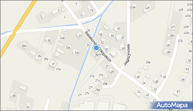 Chełmiec, Batalionów Chłopskich, 29, mapa Chełmiec