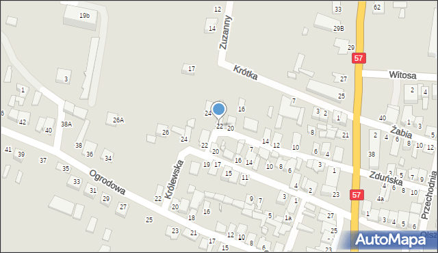 Chorzele, Bagienna, 22, mapa Chorzele