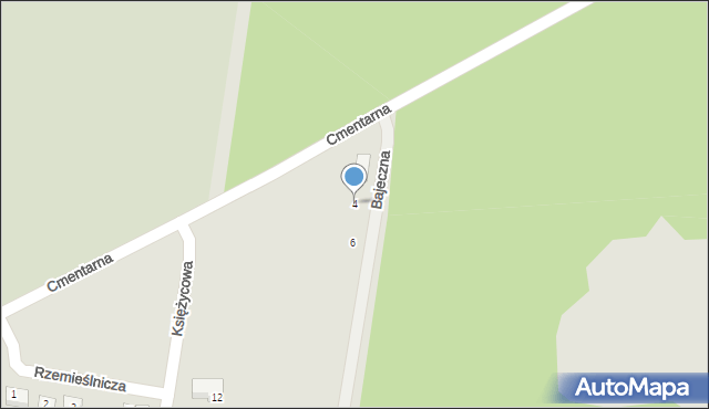 Chorzele, Bajeczna, 4, mapa Chorzele