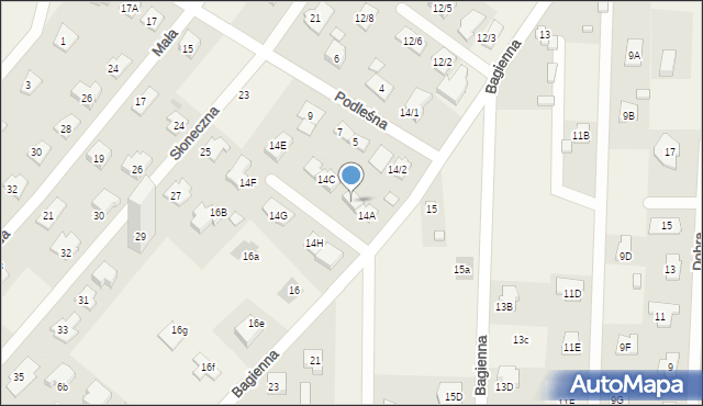 Chotomów, Bagienna, 14B, mapa Chotomów