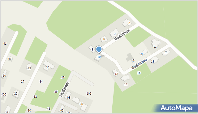 Chotomów, Baśniowa, 10, mapa Chotomów