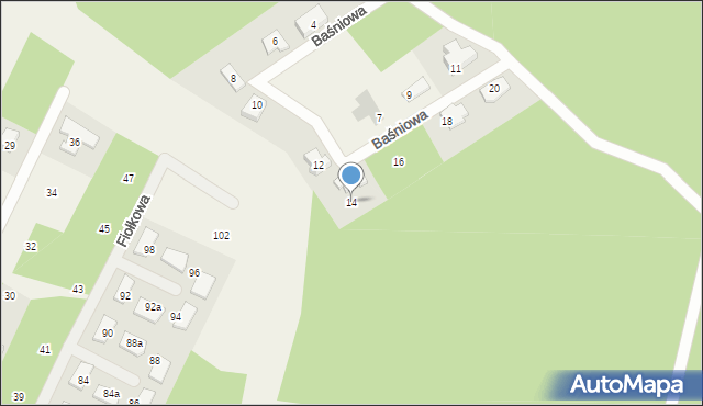 Chotomów, Baśniowa, 14, mapa Chotomów
