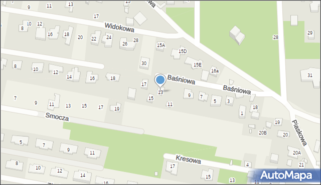 Chylice, Baśniowa, 13, mapa Chylice
