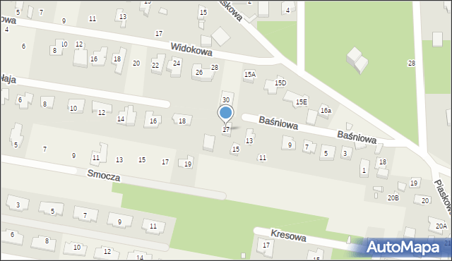 Chylice, Baśniowa, 17, mapa Chylice