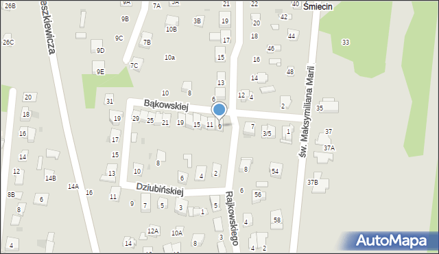 Ciechanów, Bąkowskiej Aleksandry, 9, mapa Ciechanów