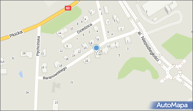 Ciechanów, Baranowskiego Henryka, 17, mapa Ciechanów