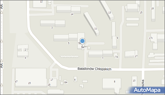 Ciechanów, Batalionów Chłopskich, 5A, mapa Ciechanów