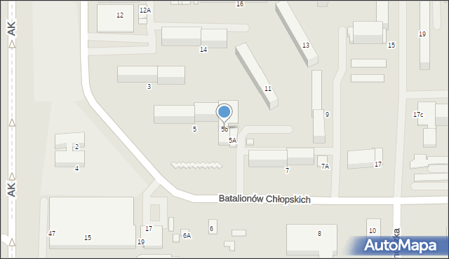 Ciechanów, Batalionów Chłopskich, 5b, mapa Ciechanów