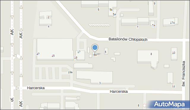 Ciechanów, Batalionów Chłopskich, 6A, mapa Ciechanów