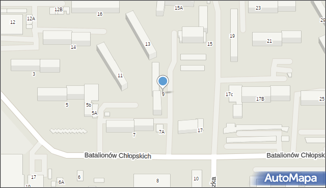 Ciechanów, Batalionów Chłopskich, 9, mapa Ciechanów