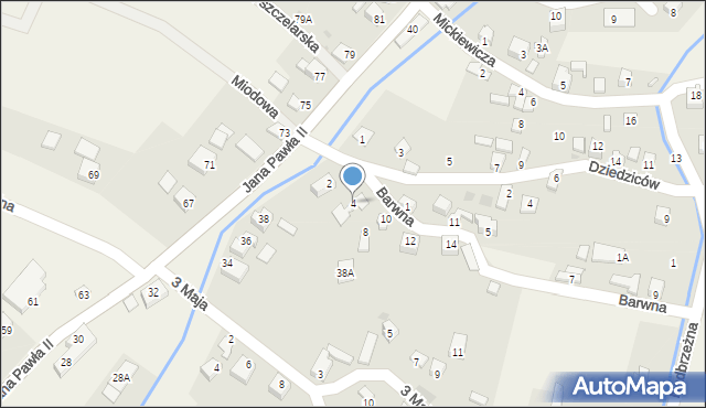 Cięcina, Barwna, 4, mapa Cięcina