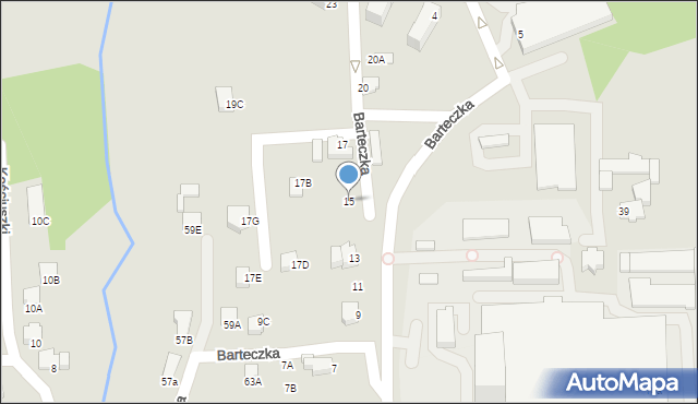 Cieszyn, Barteczka Franciszka, 15, mapa Cieszyna