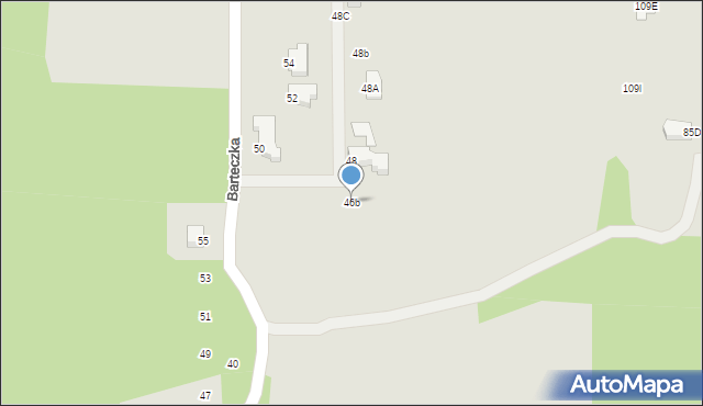 Cieszyn, Barteczka Franciszka, 46b, mapa Cieszyna